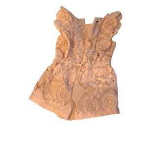 Janie and Jack Eyelet Romper Size 3- Blush